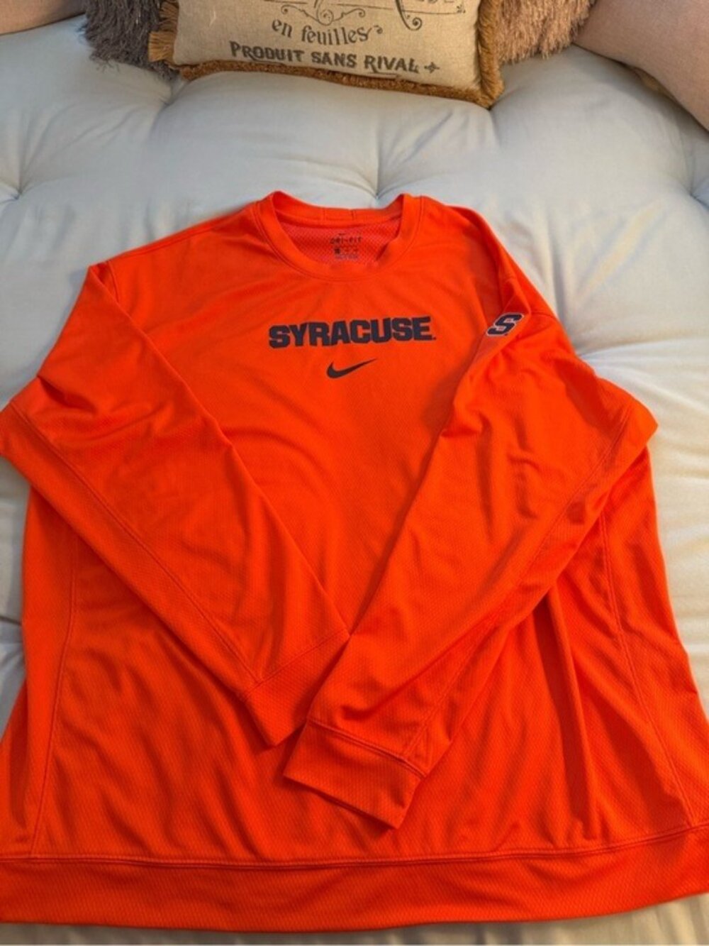 Nike Syracuse Orange Dri-FIT Pullover Sweatshirt Men’s XXL Orange Long Sleeve - Picture 4 of 9
